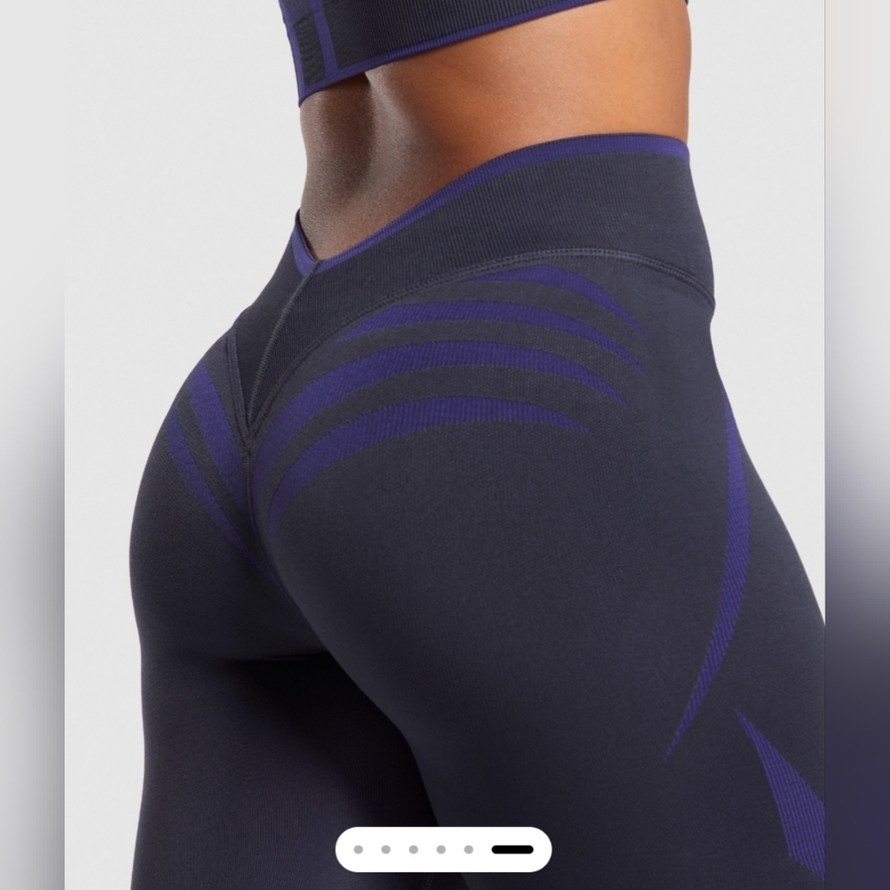 ❌️SOLD❌️Gymshark APEX LIFT SEAMLESS LEGGINGS HEAVY BLUE / COBALT PURPLE - MEDIUM